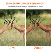 Game Trail & Deer Hunting Wildlife Camera HD 32MP Photo H.264 1296P MOV/MP4 Video Motion Activated No Glow Night Version IP66 Waterproof | A252