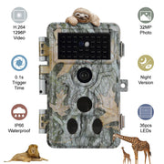 4-Pack Trail Wildlife Cameras & Field Tree Cams 32MP 1296P Video 0.1s Fast Trigger Speed Motion Activated Waterproof Photo & Video Model