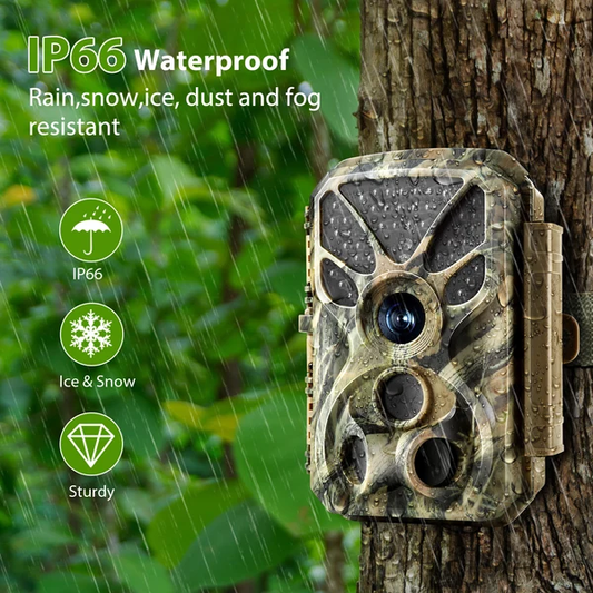 Game & Trail Wildlife Camera 64MP Photo 4K Video 100ft Night Vision 0.1s Motion-Activated Trigger IP66 Waterproof for Wildlife Observing & Farm Security | T326 Matte Olive Drab