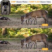 Wireless Bluetooth WiFi Game Trail Deer Camera 32MP 1296P Night Vision No Glow Motion Activated Stealthy Camouflage for Wildlife Hunting, Home Security | W600 Brown