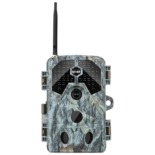 WIFI Trail Camera 4K 64MP 100ft Night Vision Motion Activated 0.1S Trigger Speed No Glow Waterproof for Wildlife Observing & Backyard Security | A106W Driftwood Bark