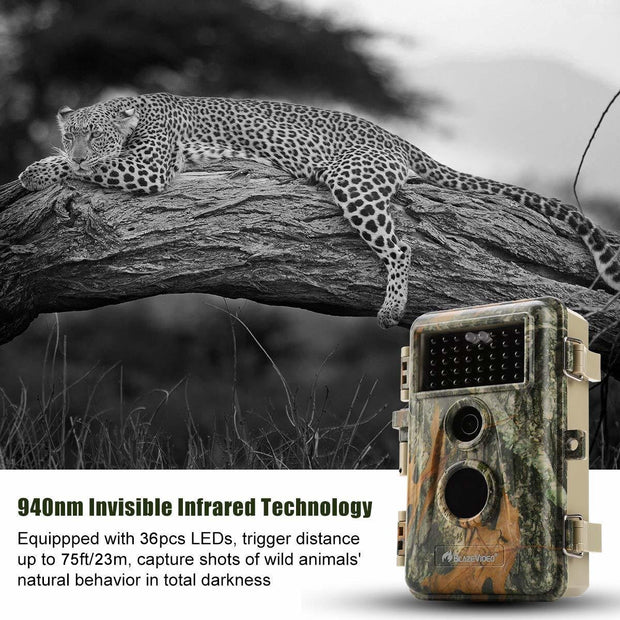 5-Pack Stealthy No Glow Game & Trail Hunting Wildlife Animal Cameras Bundle 24MP 1296P Night Vision Motion Activated Time Lapse Photo & Video Model.