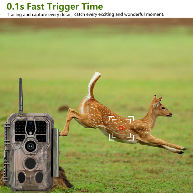 Wireless WIFI Wildlife Trail Camera 32MP Photo 1296P Video Security Farm Camera with Night Vision Motion Activated Waterproof No Glow | A280W