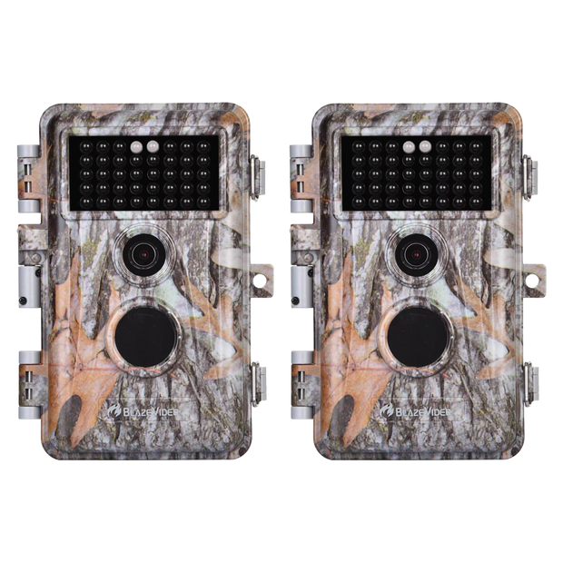 2-Pack Trail Wildlife Cameras 24MP 1296P HD Video for Animal Hunting and Scouting with Night Vision Motion Activated Waterproof IP66 Time Lapse.