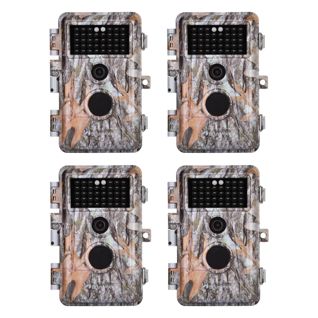 4-Pack Game & Wildlife Animal Trail Cameras 32MP 1296P H.264 MP4 Video No Glow Night Vision Waterproof Motion Activated Photo and Video Model