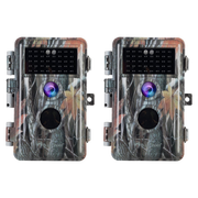 2-Pack Game & Wildlife Trail Cameras 24MP Photo 1296P HD Video with Night Vision Motion Activated Waterproof No Glow Time Lapse.