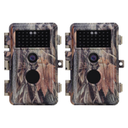 2-Pack No Glow Game Field Cams & Trail Deer Hunting Cameras 24MP 1296P Video Motion Activated Waterproof IP66 Night Vision.