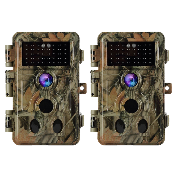 2-Pack Trail Wildlife Animal Camera 24MP 1296P Video 0.1s Trigger Speed Motion Activated Password Protected Waterproof with Night Vision No Glow.