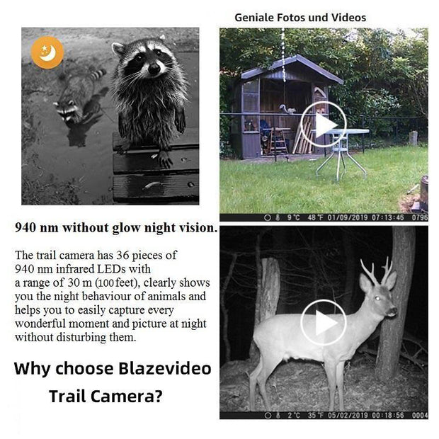 2-Pack Trail Wildlife Cameras 24MP Photo 1296P H.264 MP4 Video 100ft Night Vision Motion Activated 0.1S Trigger Speed Waterproof No Glow Time Lapse.