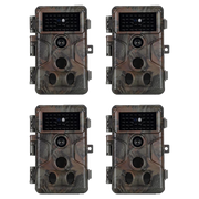 4-Pack Game Trail Wildlife Cameras 24MP Photo 1296P MP4 Video 100ft Night Vision Motion Activated 0.1S Trigger Speed Waterproof No Glow Time Lapse.