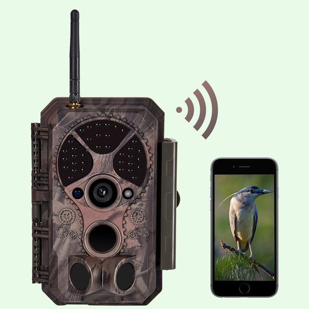Bluetooth WIFI Game & Trail Camera Security Camera 32MP Picture 1296P Video Black Flash Wildlife Cam Night Vision Motion Activated Waterproof | A350W