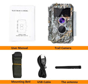 Bundle of Solar Panel and Bluetooth WIFI Trail Cameras 32MP 1296P with Night Vision Motion Activated Waterproof | W600 Grey